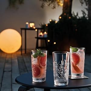 Bormioli rocco bartender stone 165 oz cooler glass clear set of 6  urban country home decor
