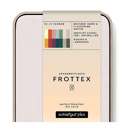 schlafgut Frottex Spannbettlaken 140x200 cm Frottee Baumwolle, Sand Light – Ansicht 1