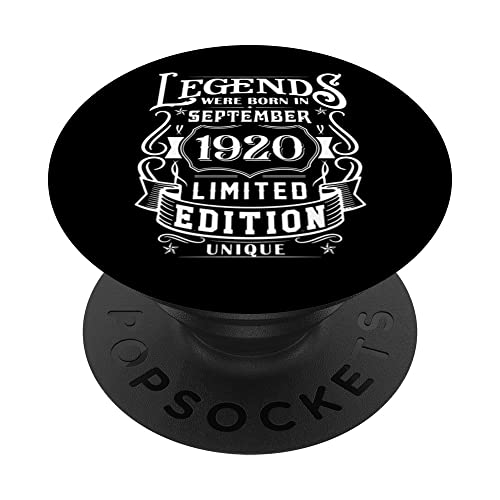 Cumpleaños Septiembre 1920 Edición Limitada Regalo Vintage PopSockets PopGrip Intercambiable