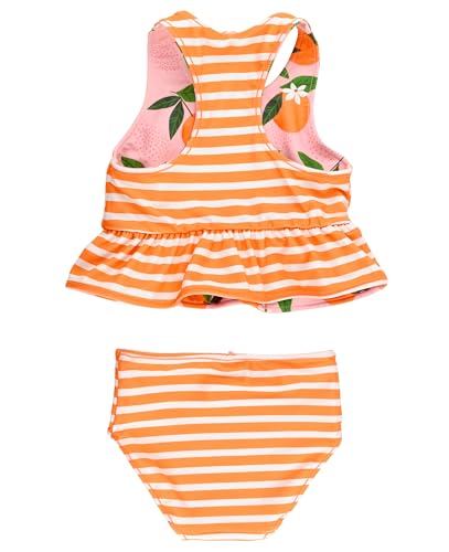 RuffleButts Baby/Toddler Girls UPF50+ Sun Protected Reversible Peplum 2 Piece Sleeveless Tankini2