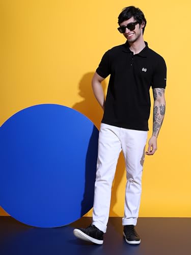 Image of Men's Polo T-Shirt Cotton Casual Comfortable Relaxed Fit Regular Collar Neck Stylish Half Sleeves Daily Office Formal Wear T-Shirt for Men