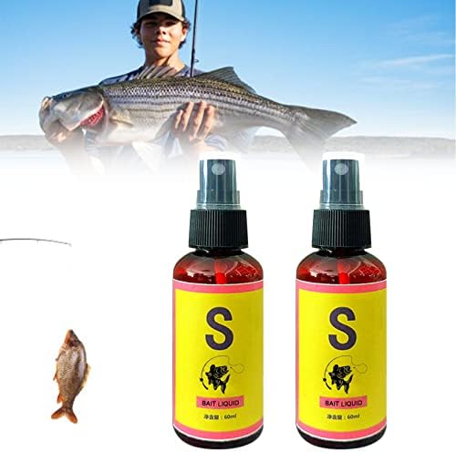 JIFOVER Natural Bait Scent Fish Attractants for Baits - for All Types,2023 Concentration Fish Bait Attractant Enhancer Liquid,Scent Fish Attractant,Fish Lure Additive Spray (2 PCS/ 60ML)