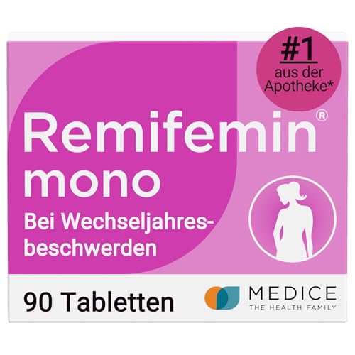 Remifemin mono 90 Tabletten - Medikament für Wechseljahre - bei leichten bis mittleren Wechseljahresbeschwerden - hormonfrei - pflanzliches Arzneimittel
