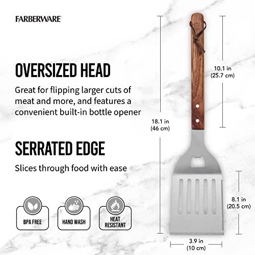 Set de 2 herramientas para BBQ con mango de madera miniatura 4
