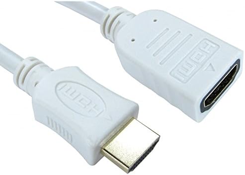 Bluecharge Direct 0.5m HDMI EXTENSION Cable Male to Female 3D UHD TV High Speed WHITE