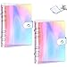 2 Stück Ringbuch A5 Nachfüllbar, A5 Binder, Weichem PVC Planer Notebook Cover, Ringbuch A5 Nachfüllbar, Budget Planner A5, für Lose Blätter, Persönlicher Planer, Binder, Regenbogenfarben