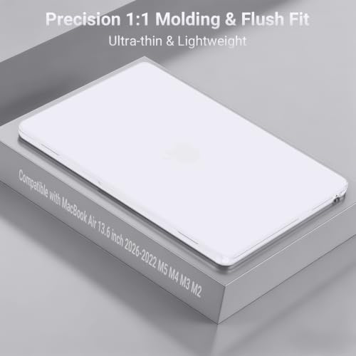 Image of MOSISO Compatible with MacBook Air 15 inch Case M5 M4 M3 M2 2026 2025-2023 | Model A3448 A3241 A3114 A2941, Scratch-Resistant Ultra-Thin Protective Hard Shell Case Cover, White