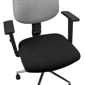 Yikko Soft Stretch Spandex Jacquard Slipcovers, Corn Grain Texture Chair Slipcovers fit for Office,Dining Room,Bar,Wedding Chair Seat Cushions, Washable Removable Home Decor (1, Black) Yikko Soft Stretch Spandex Jacquard Slipcovers Corn Grain Texture Chair Slipcovers fit for OfficeDining RoomBarWedding Chair Seat Cushions Washable Removable Home Decor 1 Black