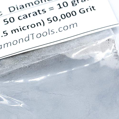 Techdiamondtools Diamond Powder For Polishing Glass Quartz Marble Rock Jewelry Stone Windshield Travertine Gemstone 50,000 Grit - 0-0.5 Microns - 50 Carats = 10 Grams Usa Made #TOP7