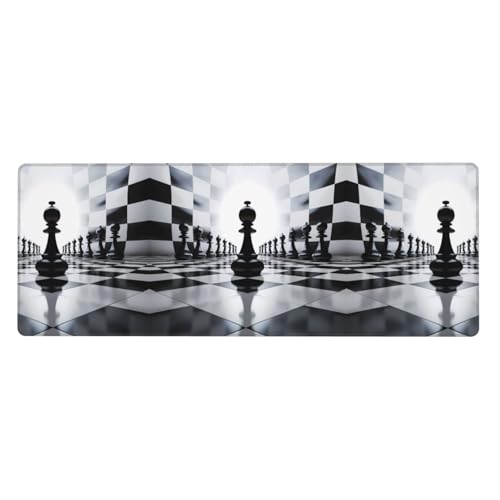 Tapis de souris en caoutchouc épais damier de 80x30 cm