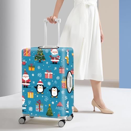Image of Christmas & Cute Animal Luggage Cover - Stretchable Waterproof Suitcase Protector, Holiday & Travel Luggage Sleeve, Multiple Patterns,XL