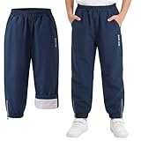 Baogaier Jungen Mädchen Wasserdicht Hose Wanderhose Leichte Dünne Hosen mit Mesh-Futter Regenhosen Kinder Funktionshose Winddicht Trekkinghose Outdoor Freizeithose 9-10 Jahre, Marineblau