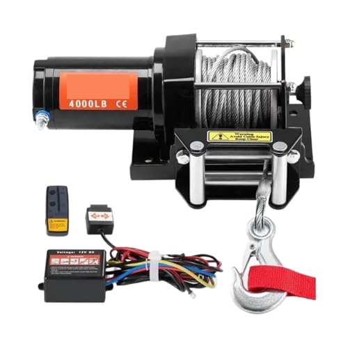 Winche eléctrico 4000 lbs con control remoto inalámbrico y cable de acero miniatura 1
