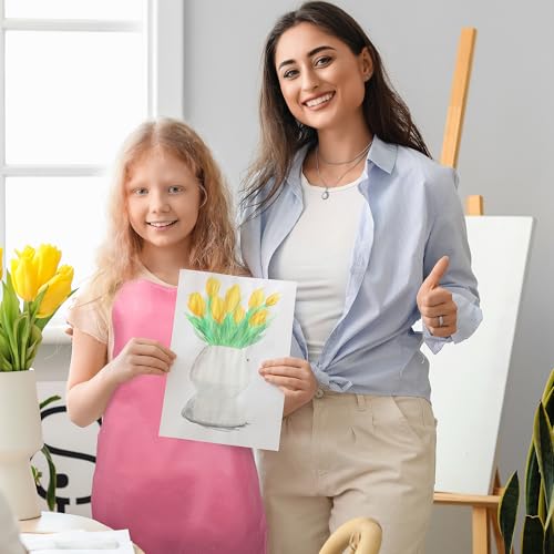image for Caydo 15 Pieces Middle Size Kids Painting Apron for Ages 5 to 10, in K