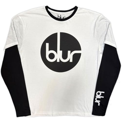 Blur Circle Logo Band Logo Layered Long Sleeve T Shirt Size S