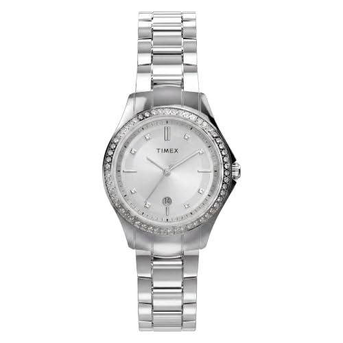 Montre Celine Timex femme 30 mm triple ton argenté cadeau idéal