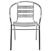 Flash Furniture Lila 4 Pack Commercial Aluminum Indoor-Outdoor Restaurant Stack Chair with Triple Slat Back and Arms