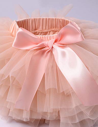 Image of Baby Girls Tutu Bloomers Diaper Cover Cotton Tulle Bloomers and Headband Set
