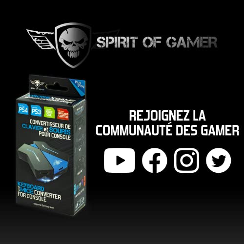 Spirit Of Gamer – Adaptateur Clavier Souris - Compatible Manette PS4/PS3/Switch/XBOX - Convertisseur pour Consoles Jeux Vidéo - Jouez avec Clavier et Souris grâce au CROSSGAME 1