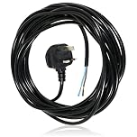 SPARES2GO 8.4M Metre Black Cable Mains Power Lead for Qualcast Lawnmower & Garden Strimmer (UK Plug)