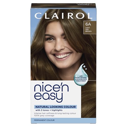 Clairol Nicen Easy Crème Natural Looking Oil Infused Permanent Hair Dye 6A Light Ash Brown 1 Count (Pack of 1)