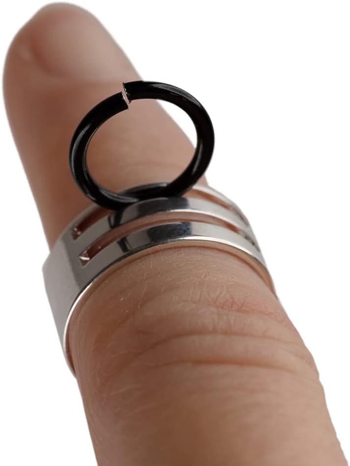 Craft County Jump Ring Opening and Closing Tool - Easy Slip-on Ring with 4 Slots for Jewelry Making - Black Single Pack