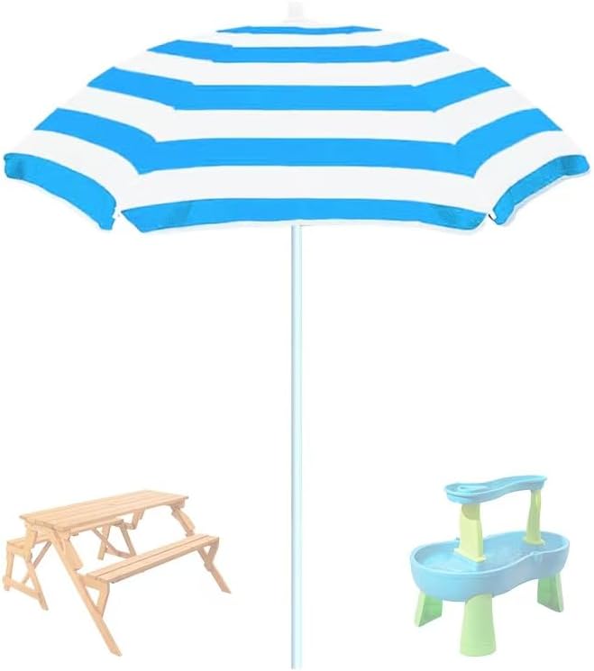 Water Table Umbrella,Kids Beach Umbrella & Picnic Table Shade,Ideal for Sand Play,Camping,Beach Trips,and Garden Fun.Lightweight Yet Durable.(71" H x 46" W x 46" D)