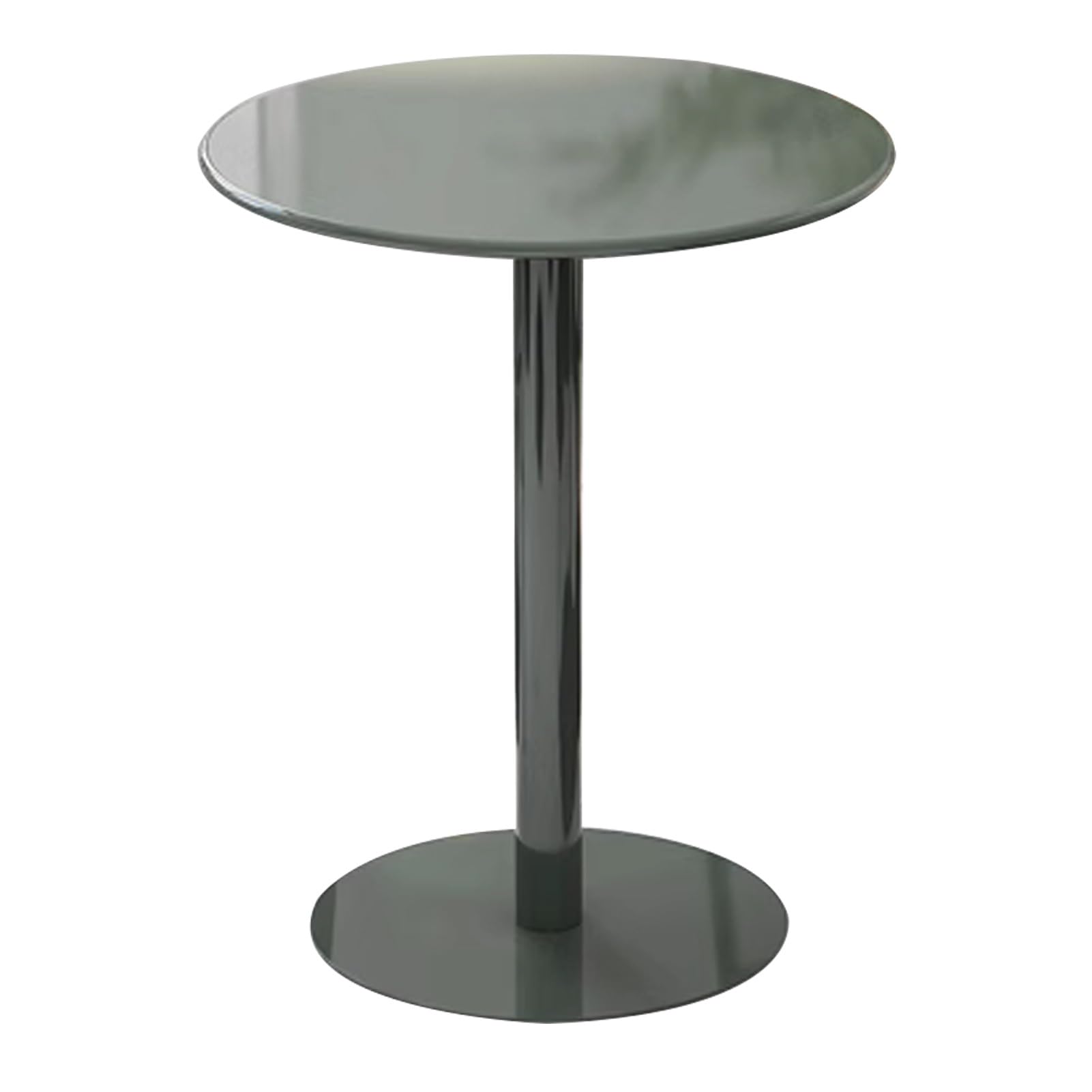 Mesa redonda de metal resistente con base sólida para café