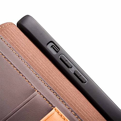 Coque iPhone 12 contre les chocs étui en cuir véritable résistant avec support