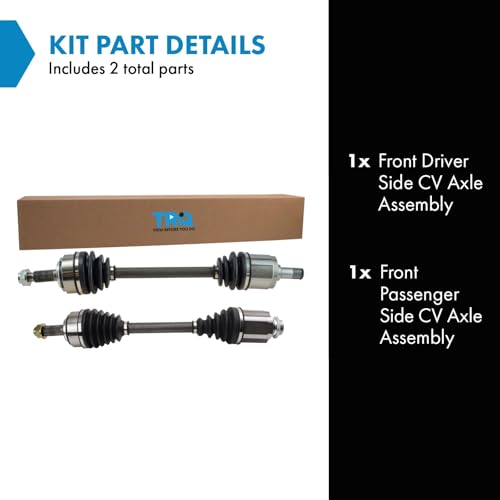 Image of TRQ Front Driver and Passenger Side CV Axle Assembly Set 2 Piece Compatible with 2002-2006 Honda CR-V 2.4L Automatic Transmission