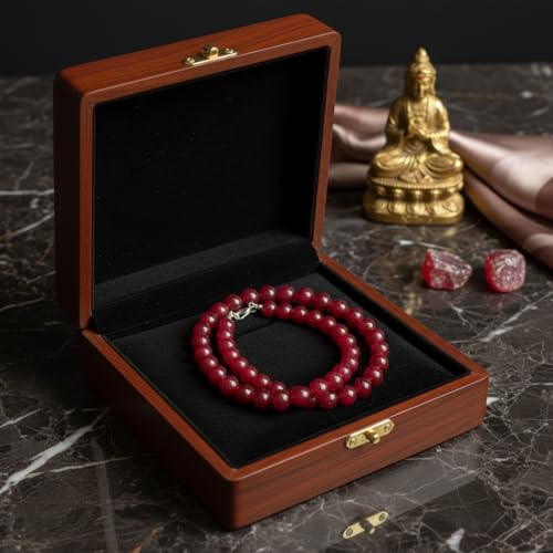 Collier de perles de quartz rubis véritable, création artisanale d'exception