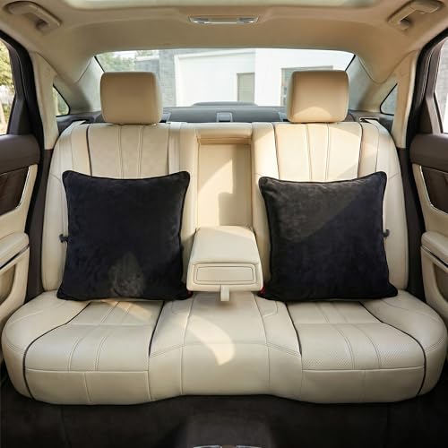 Image of Kingsway Car Accessories Seat Cushion Pillow, Universal Use for Long Drive Travel Comfort, Memory Foam Car Cushion in Black, Super Soft and Super Comfort Design Backrest Pillow for Car, Pack of 2