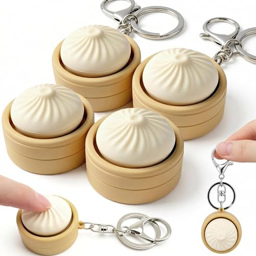 4PCS Dumpling Keyboard Fidget Toy - Clicker Fidget Clicky Keyboard , Dumpling Fidget Toys for Adults Stress Relief Sensory Toy for Office, Travel, Anxiety Relief Gift (Dumpling - 4PCS)