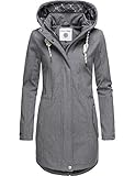 outdoor mantel damen LOOK: Moderner Damen Softshell Mantel für die windige Frühlingszeit, mit Druckknöpfen abnehmbare Kapuze für optimales Styling