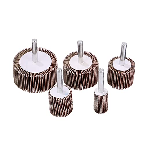 Happyyami 10個 多用途研削ヘッド柄付き 葉輪サンドペーパー研磨ホイール 耐摩耗ポリッシュ転工具 木工家具属石材対応電動ドリル用