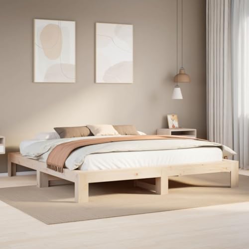 vidaXL Estructura de Cama sin colchón Madera Maciza de Pino 180x200 cm, Muebles de Dormitorio, Cama Doble, somier, Cama,...