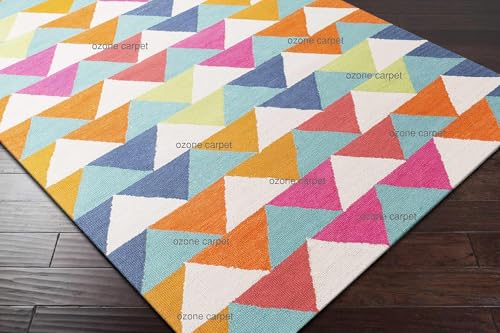 Image of Hand Tufted Wool Carpets Anti Shedding Rug Modern Carpets for Living Room Size 2x6 Feet