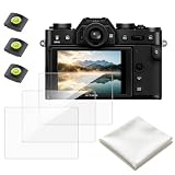 Doxxvai Pellicola Protettiva per Fujifilm X-T30 III/X-T30 II (X-T30,X-T20,X-T10), 3x Vetro Temprato 9H, Antigraffio & Senza Bolle, incl. 3 Copri Slitta Flash con Livella a Bolla & 1 Panno Pulizia