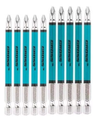 Ponta Bits Ph2 70mm + 90mm Kit 10 Peças Aço S2 Parafusadeira