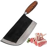 KITORY Forged Butcher Knife 8.5'' Heavy Duty Handmade Meat Cleaver for Tough Bones and Meat Bone...