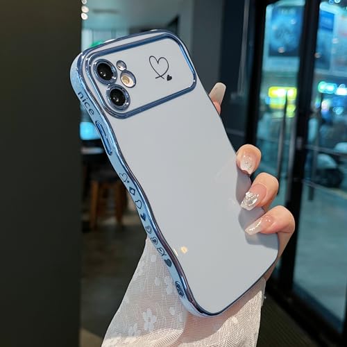 Coque iPhone 11 motif cœur bleu pour le style des filles