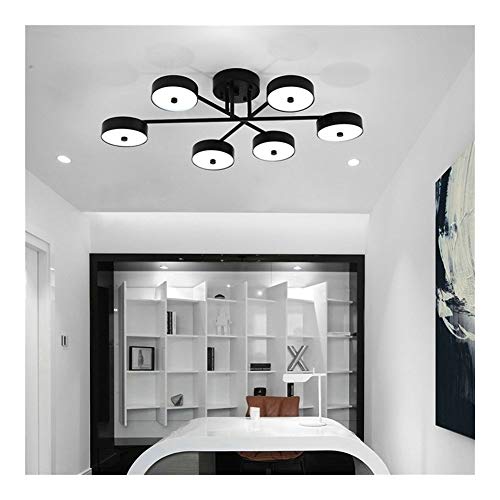 Preisvergleich Produktbild Unbekannt Easy to Fit Decken-Leuchter-Wohnzimmer-Restaurant führte Leuchter-Hauptdachboden-hängende Lichter, 90-260V Beautiful (Lampshade Color : Black 8 Heads, Wattage : Warm Light)