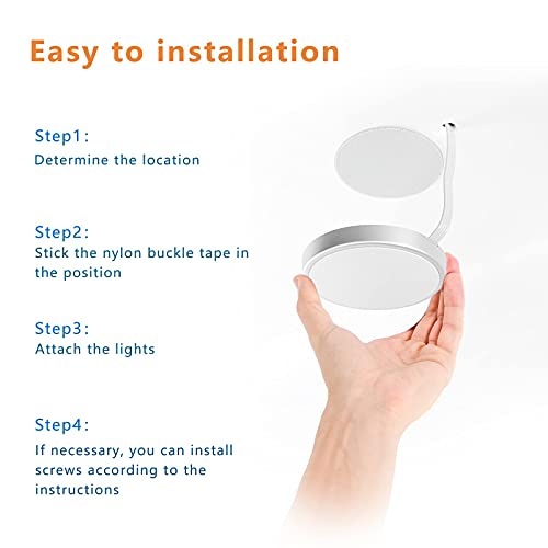 Image of MYPLUS Under Cabinet Lighting Kit, RGB Puck Lights with Remote Control Color Changing and Bright LEDs,12V, 7.5W Plug-in Wired led Lighting kit for Cabinet, Counter, Closet, Shelf, Display Case