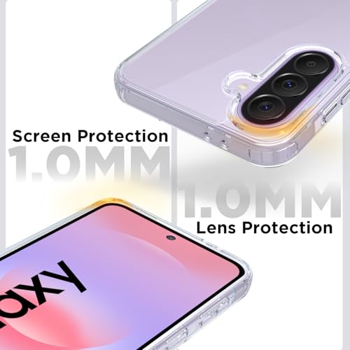 Image of RIGGEAR Shockproof Clear Hybrid Armor Back Cover Case Compatible with Samsung Galaxy A37 5G (Transparent PC and TPU Bumper)