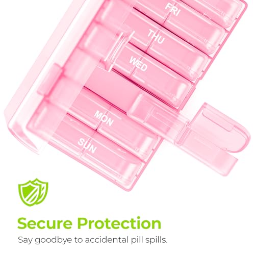 Image of AUVON Weekly Pill Organizer 2 Times a Day, One-Sided Opening, Easy to Use