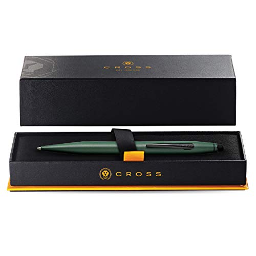 Image of Cross Tech 2 Matte Green Lacquer with Polished Black PVD appointments in premium packaging (AT0652-13)