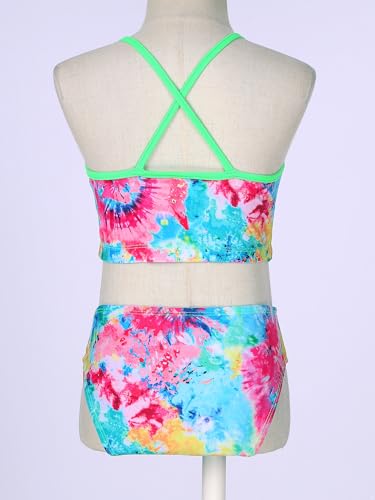 CHICTRY Kids Girls Tropical 3 Pcs Swim Cover Up Sets Zip Up Rashguard Shirts with Bikini Swimsuit4