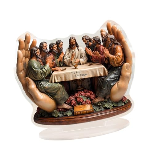 Nishiyuenyi Acrylic Table Decoration Table Decor The Last Supper Tabletop Centerpiece Ideal Gift Plaque Decorative Sign Desktop Ornament