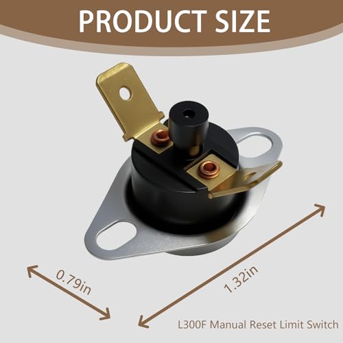 Image of L300F Manual Reset Limit Switch Thermostat Compatible with Furnace Dryer Replace 47-22861-02 6263430 611870 36TX16 SLR300 626343R