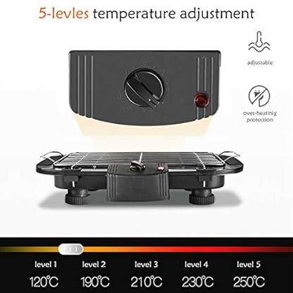 Tischgrill Elektrisch | BBQ Tischgrill 1500 Watt | Elektrogrill mit Groß Grillfläche | Smokeless Elektrogrill für Balkon… – Bild 7